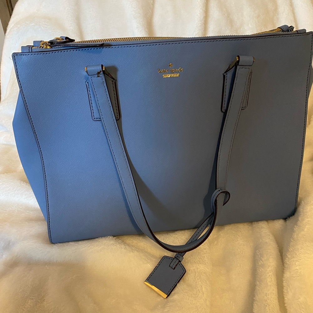 Kate Spade Large Blue Leather Tote